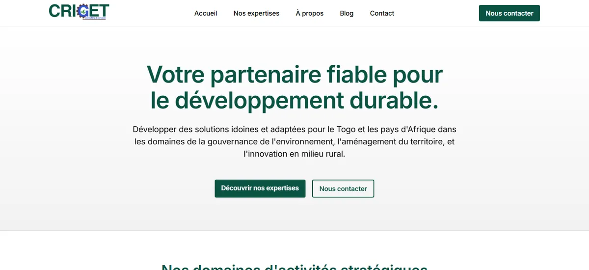 Page d'accueil du site du CRIGET-CS