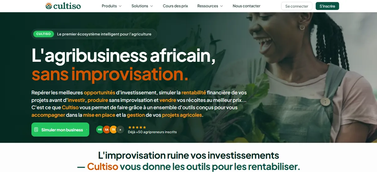 Page d'accueil du site de Cultiso